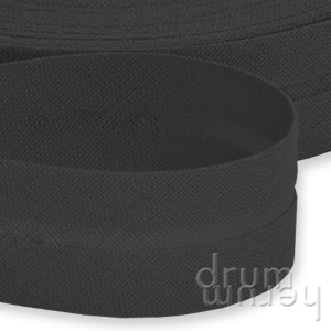 Schrägband Baumwolle, 20 mm breit, schwarz