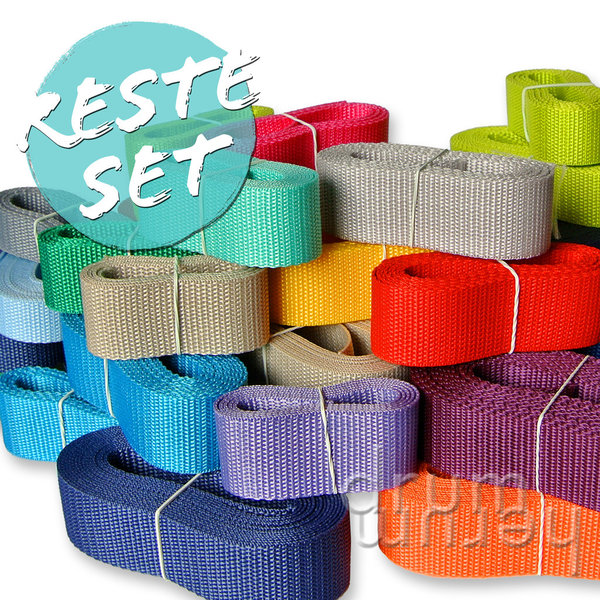 25 m Reste-Set BASIC Gurtband | 20-40 mm breit | 0,5-3 m lang